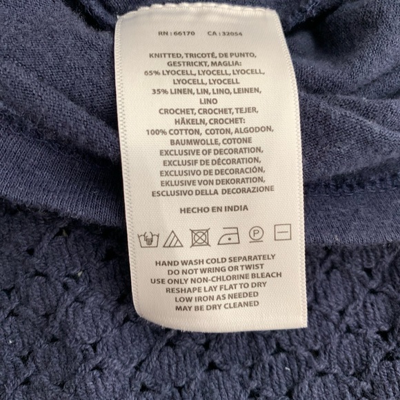 Anthropology Akemi Kin Blue Crochet Top - Picture 6 of 6